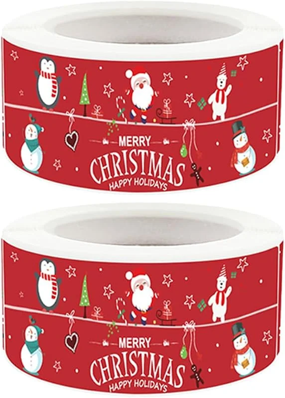 JchEnye Juego de 120 pegatinas navideñas, etiquetas decorativas cuadradas, autoadhesivas, para envolver paquetes, cartas y regalos. — Envoltorio regalo