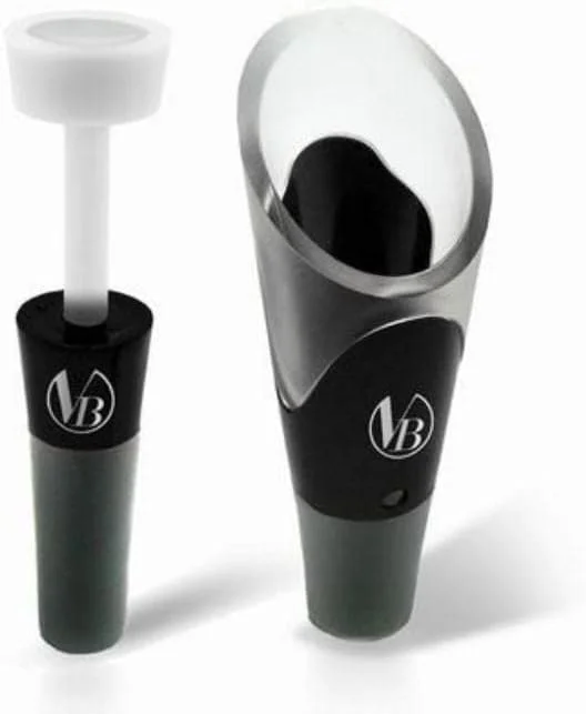 Visita la tienda de VB VIN BOUQUET Vin Bouquet FIA 006 - Set Escanciador & Tapón, Escanciador con Filtro y un Tapón de Vacío — Vino y mesa festiva