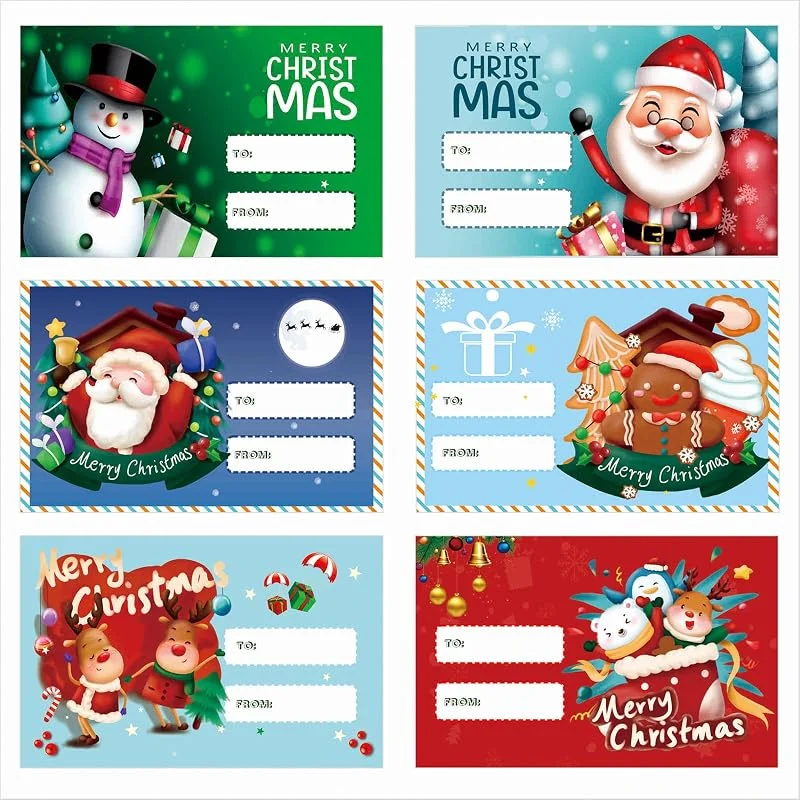 Pybingcw 90 calcomanías navideñas de alta calidad, autoadhesivas, para decoración — Envoltorio regalo