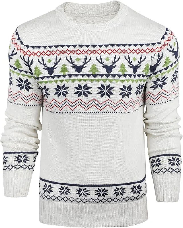 Visita la tienda de Danfiki Suéter para hombre, cuello redondo, suave, casual, de punto, clásico, para Navidad, invierno, suéter cálido — Ropa Navidad