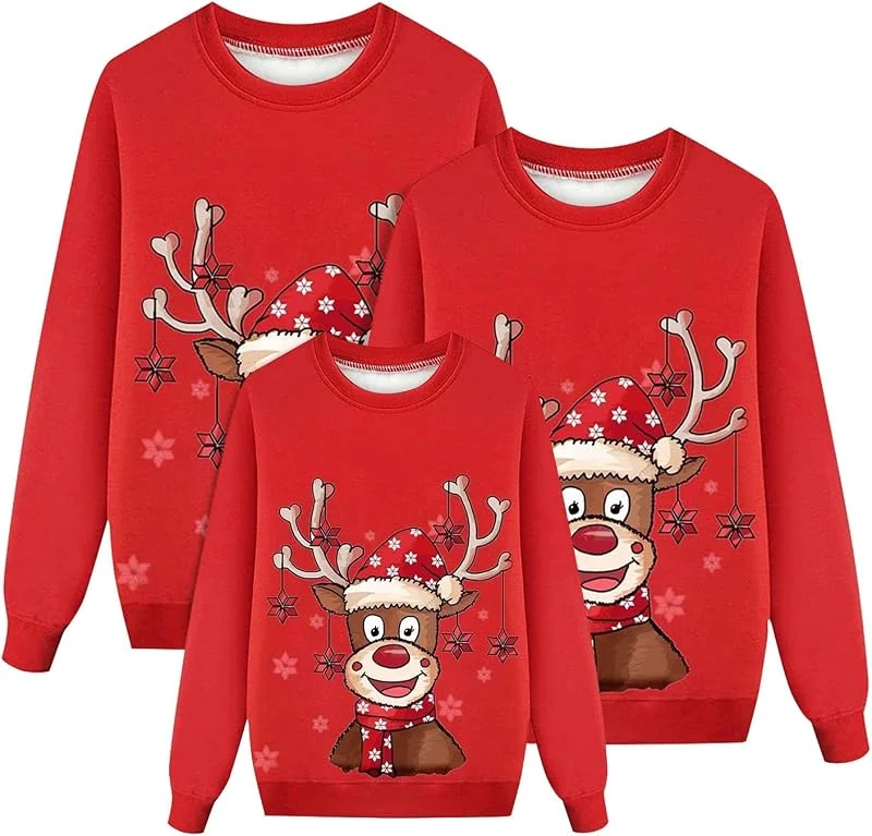Generic Sudaderas Navideñas Familiares Suéter Feo Sudaderas Navideñas Camiseta Sudadera Navidad Familia Mujer Hombre Niño Niña Ropa Navideña — Ropa Navidad