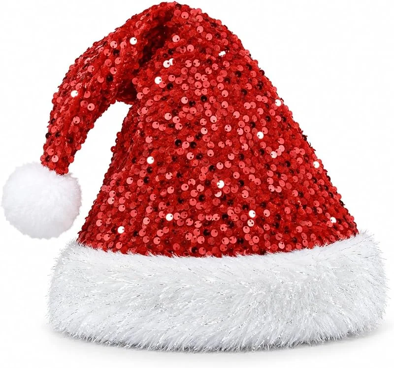 Visita la tienda de IGXX IGXX Gorro de Papá Noel Rojo, Gorro de Navidad con Borde de Peluche — Ropa Navidad