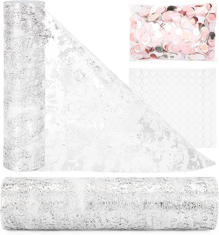 Visita la tienda de Onlyesh Camino de Mesa 28 cm × 20 m, Plata, Reutilizable Camino Mesa, para Mesa Familiar, Boda, Navidad, Pascua, Fiesta, Decoración Festiva — Hogar y cocina