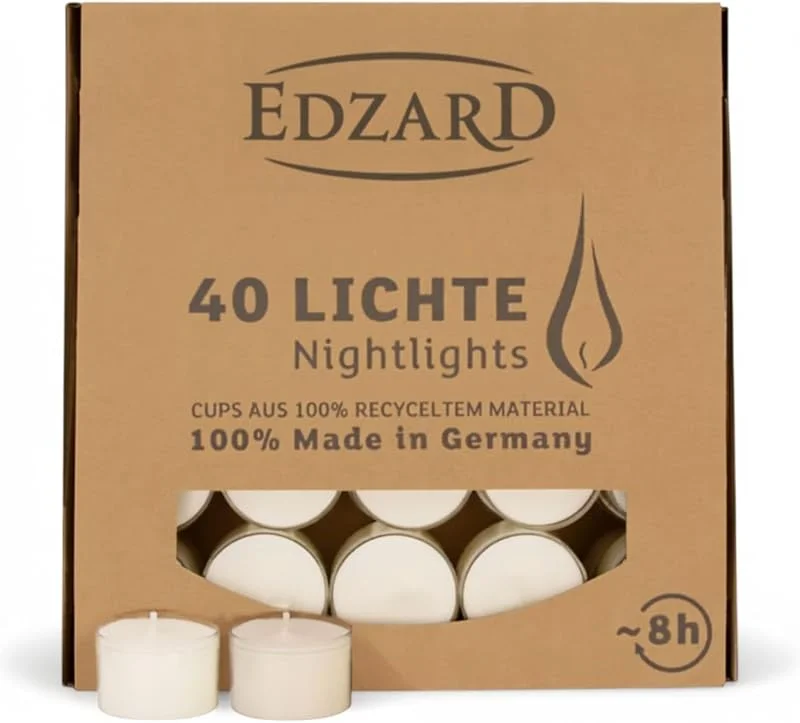 Visita la tienda de EDZARD EDZARD 40 Velas de té (Ø 38 mm), parafina — Cena a la luz de velas