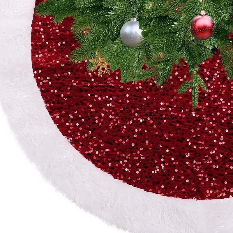 Visita la tienda de KONVINIT KONVINIT Falda Arbol Navidad Lentejuelas Cubre pie Arbol de Navidad Funda — Adviento y mesa