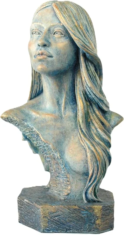 Visita la tienda de Más que escultura. A. Bernal Busto de Mujer Ariadna Azul Vintage - Escultura Decorativa de Resina 22 cm — Decoracion Navidad