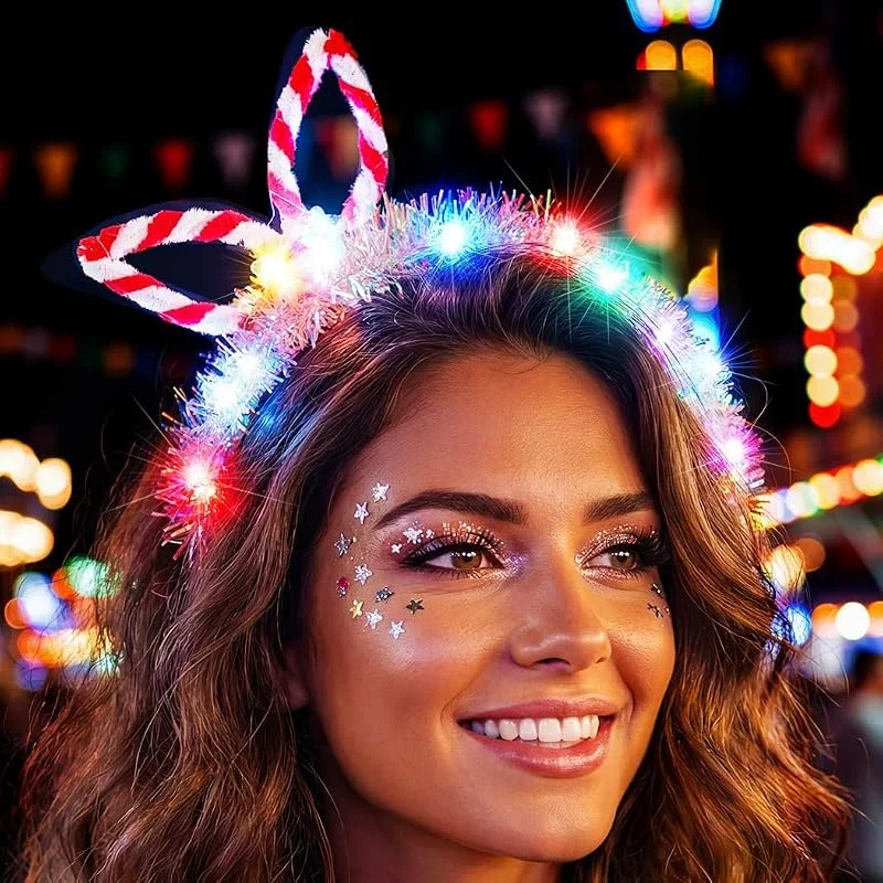Visita la tienda de Fashband Diademas de Navidad con purpurina LED para fiestas, accesorios para el cabello para mujer — Ropa Navidad