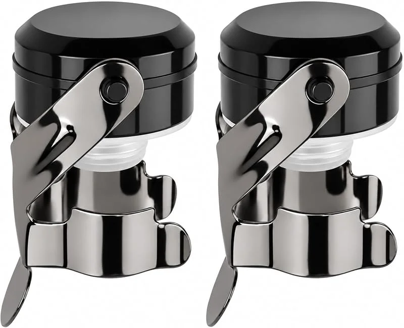 Amztour 2x Tapones Botella Champán Acero Inoxidable para Vino con Junta Silicona — Vino y mesa festiva
