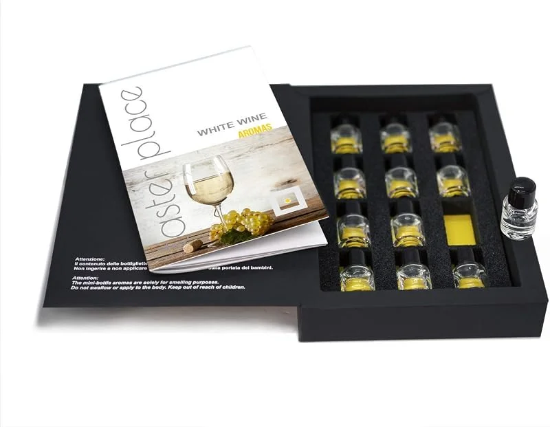 Visita la tienda de TASTERPLACE TASTERPLACE Aroma Set – White Wine – English – for Sommeliers – for Wine Lovers – Tasting tool — Vino y mesa festiva
