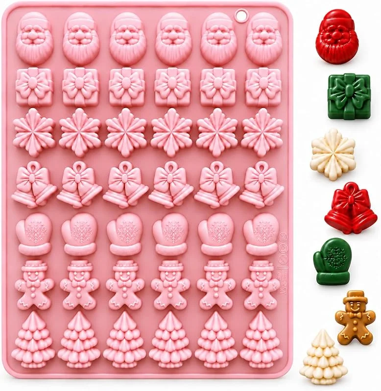 PTaizjjz Moldes de silicona de Navidad, 1 molde de chocolate de Navidad — Hogar y cocina