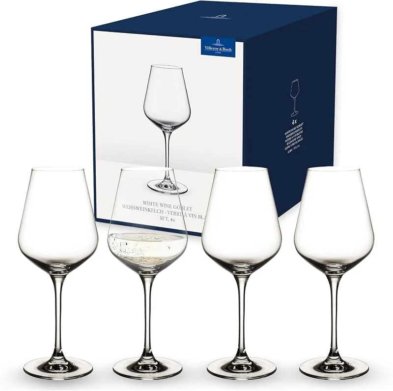 Villeroy & Boch - La Divina Copa Vino Blanco Set 4 Piezas Claro, Apto para Lavavajillas, Juego Copas de Vino Cristal Grandes, Vasos, Vidrio de Cristal — Vino y mesa festiva