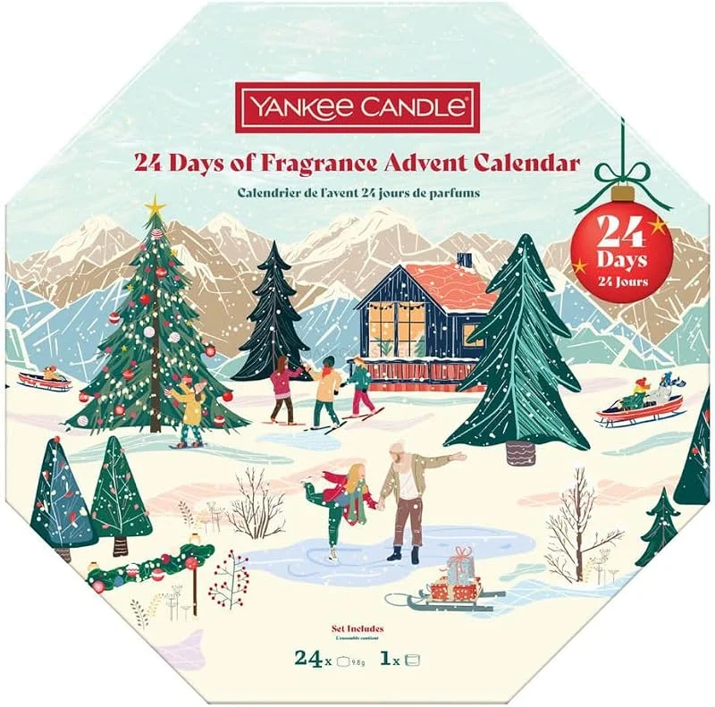 Visita la tienda de Yankee Candle Yankee Candle Corona de Adviento 2025 – Centro de mesa de vela festiva de Navidad con 4 velas perfumadas, corona decorativa para mesa o chimenea, cuenta regresiva para Navidad, decoración del hogar y — Adviento y mesa
