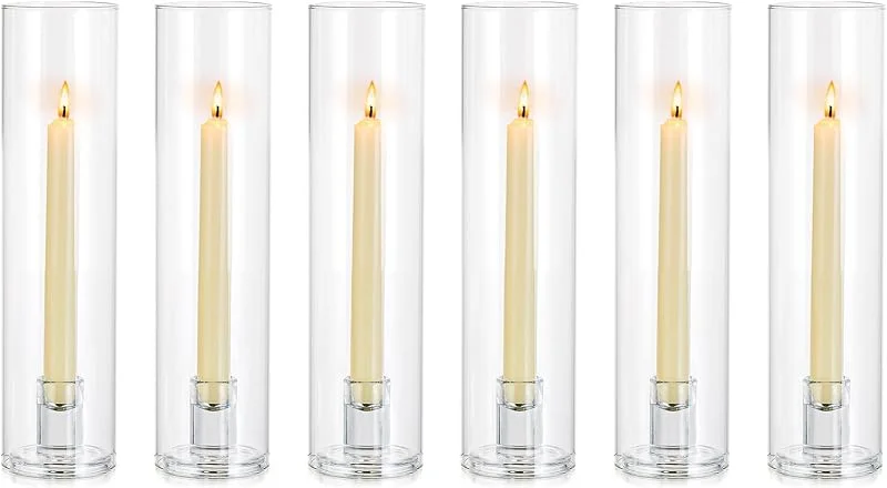 Visita la tienda de Nuptio NUPTIO Cristal Candelabros Portavelas para Velas Vidrio Cilindro Mesa — Cena a la luz de velas