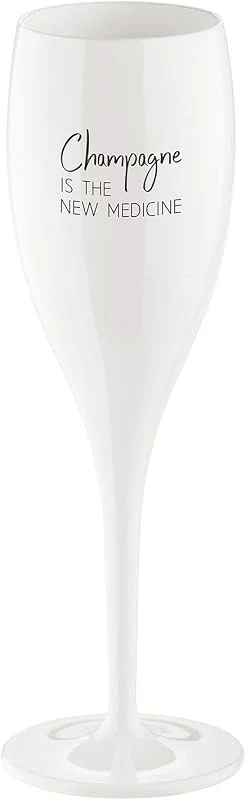 Koziol Superglas 100ml with print CHEERS NO. 1 CHAMPAGNE THE NEW MEDICINE — Vino y mesa festiva