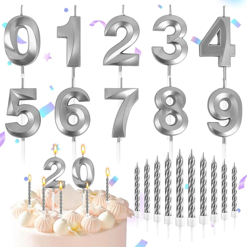 OPEIXSAYKOC 20 Piezas Velas de Cumpleaños Numeros, para Bodas Fiestas y Decoración — Cena a la luz de velas