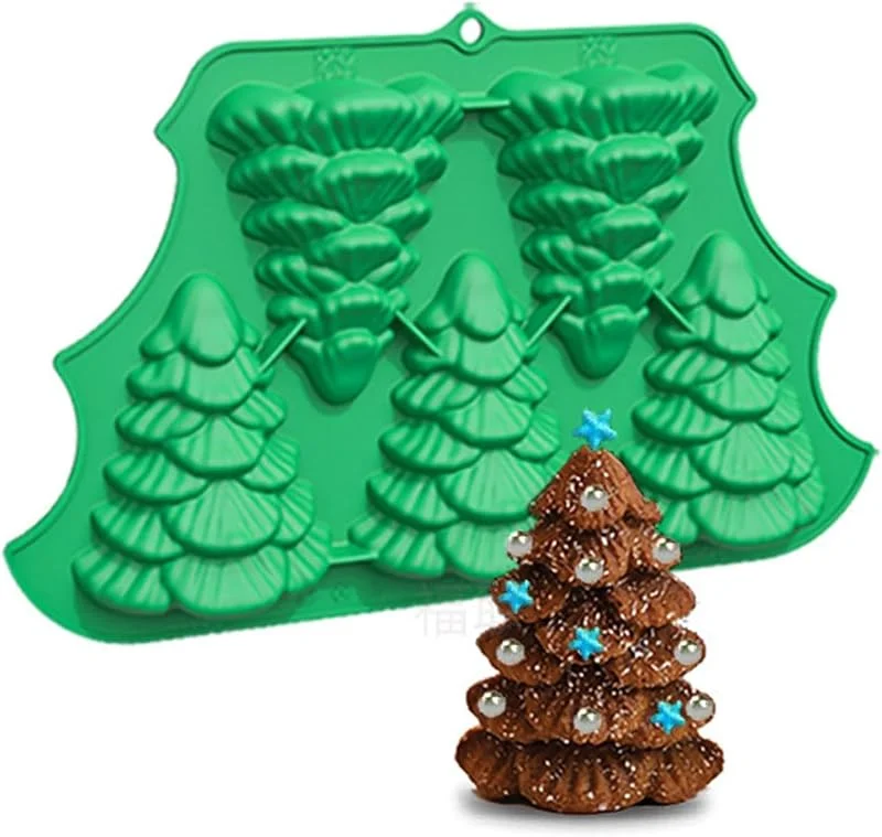 Generic Molde de silicona de Navidad, bandeja para hornear pasteles con forma de árbol de Navidad — Hogar y cocina