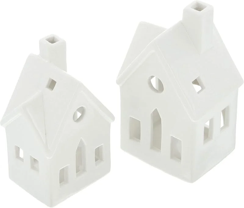Frank Flechtwaren Juego de 2 portavelas de mesa de metal blanco para decoración del hogar — Decoracion Navidad