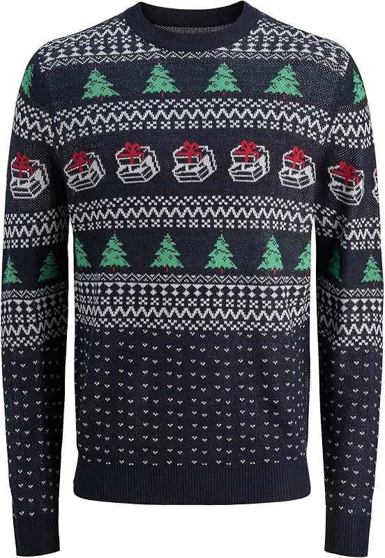 Visita la tienda de JACK & JONES JACK & JONES Jjxmas Andrew Knit Crew Neck para Hombre — Ropa Navidad