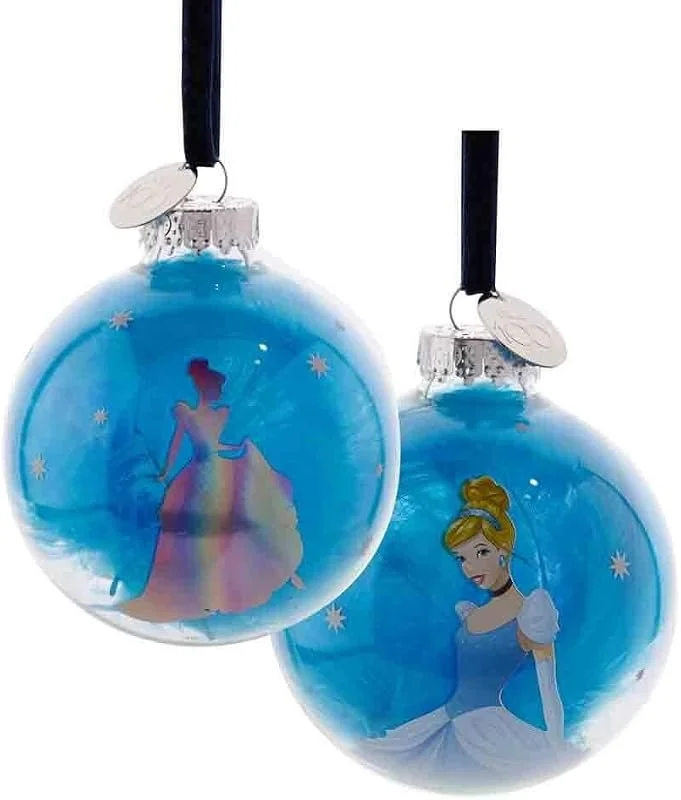 Widdop and Co Disney 100 - Bola de Navidad de cristal azul - Cenicienta — Decoracion Navidad