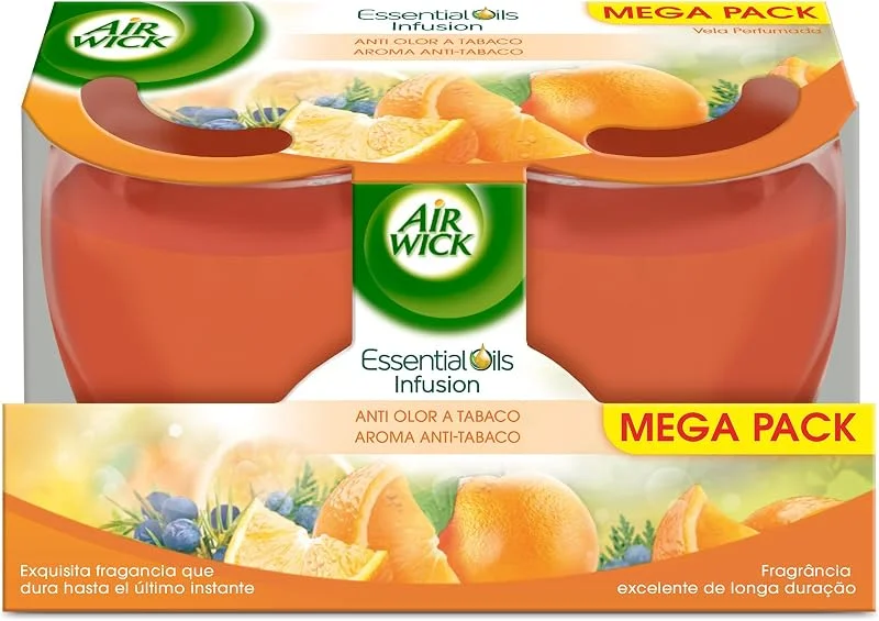 Visita la tienda de Air Wick Air Wick - Velas aromáticas perfumadas, Aroma Antitabaco - 2 x 105g — Cena a la luz de velas