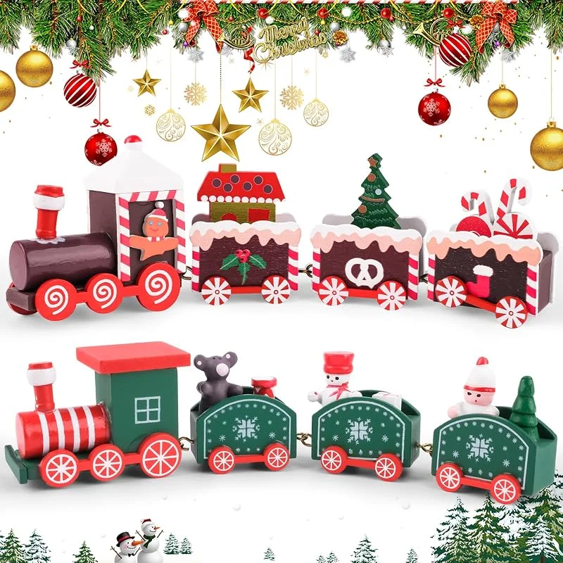 HGRGHH Mini Adornos para Tren de Navidad, decoración de Mesa para Fiestas navideñas, Decoraciones navideñas para salón, Comedor, Dormitorio de niños — Adviento y mesa
