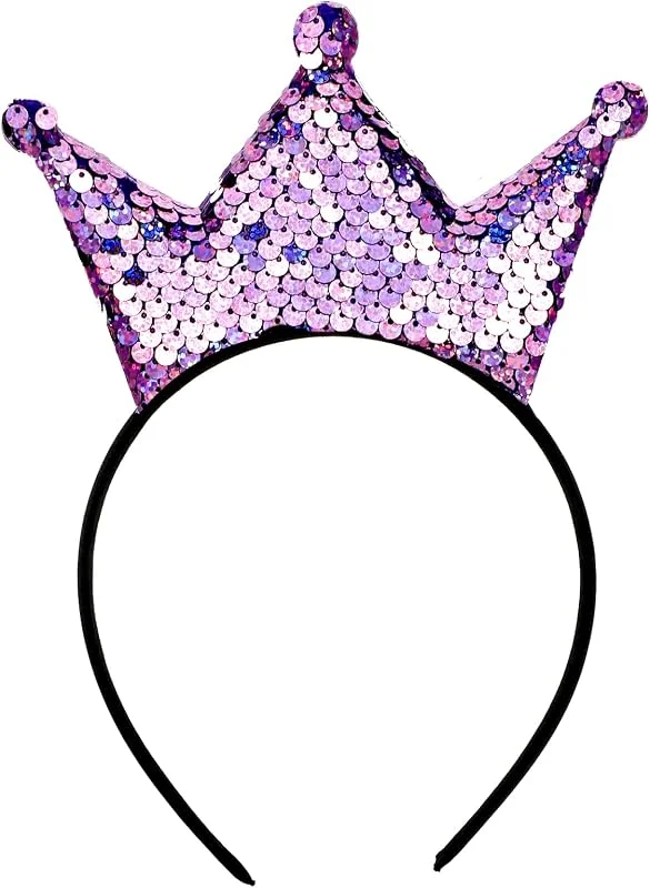 WLLHYF Diadema de lentejuelas con purpurina, corona de Navidad, diadema para el pelo, aro dorado, accesorios para el cabello para niñas y mujeres, cumpleaños — Ropa Navidad