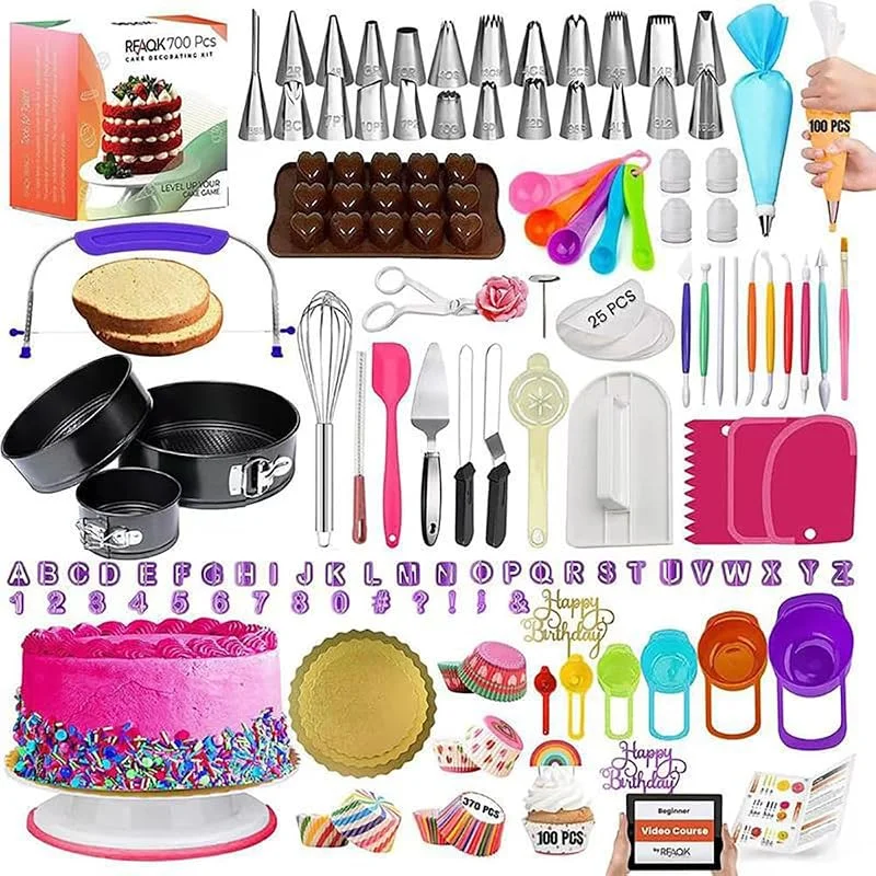 HEYOUTH Reposteria y Pasteleria, Kit Reposteria, Kit Reposteria y Pasteleria, Kit Reposteria y Pasteleria 700pcs, Boquillas Manga Pastelera, Plato Giratorio Decoracion Tarta, para principiantes y usuarios — Hogar y cocina