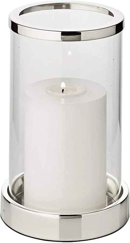 Visita la tienda de EDZARD EDZARD Farol portavelas Sanremo (H 20 cm, Ø 12, 5 cm), plateado — Decoracion Navidad