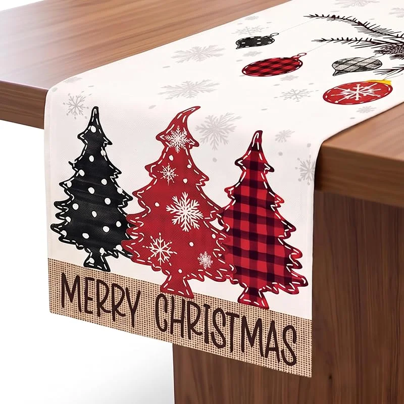 ZIOYANE 1 camino de mesa de Navidad, copo de nieve de pino para decoración de fiestas en interiores — Hogar y cocina