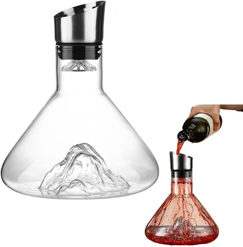 RATSTONE Decantador de Vino Tinto 1.5L de Cristal con Aireador y Filtro Incorporados - No Gotea al Verter, Capacidad 1500ml - Ideal como Regalo — Vino y mesa festiva