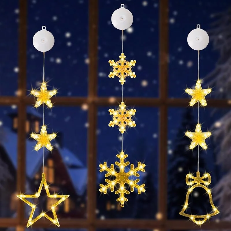 Visita la tienda de Yizhet Yizht Luces de Ventana de Navidad con Ventosa, Luz Colgante para Ventana — Decoracion Navidad