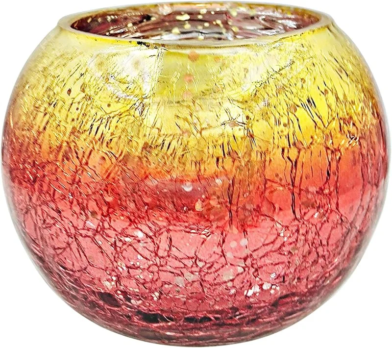 Visita la tienda de AiiBowy Candelabro, Portavelas Vidrio, Accesorios para Candelabros, Titular de la luz del té, para Salón, Adorno del Hogar, Centro de Mesa en Boda Amarillo, Naranja — Cena a la luz de velas
