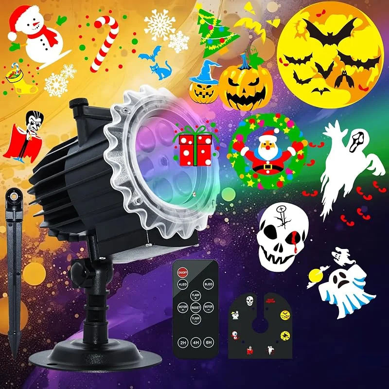 Visita la tienda de MOSSNDAR 96 Patrones Proyector Halloween Navidad Exterior, Temas Variados — Luces Navidad