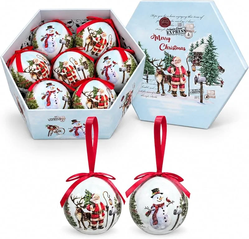 ACTOYS Bolas de Navidad Set de 7, 5 cm, Adornos Navideños Vintage — Decoracion Navidad