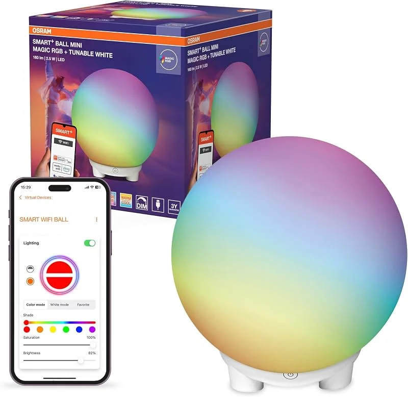 Visita la tienda de OSRAM OSRAM Lámpara de mesa SMART+ WIFI BALL LIGHT, 4 W, 130 lm — Cena a la luz de velas