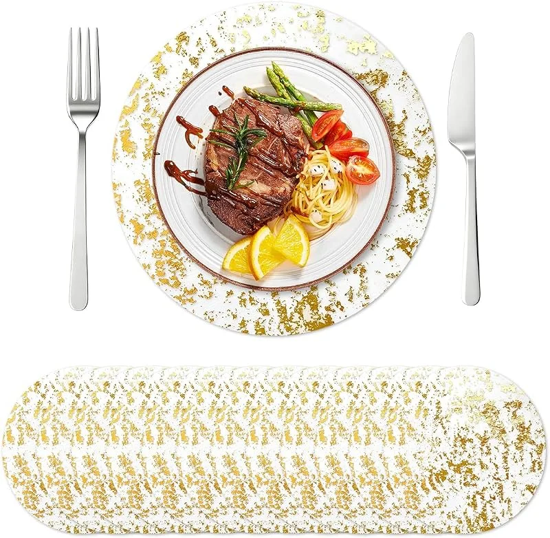 AIEDECOPT Bajoplatos Navidad, Salvamantel Poliéster Oro para Hoteles y Restaurantes — Hogar y cocina