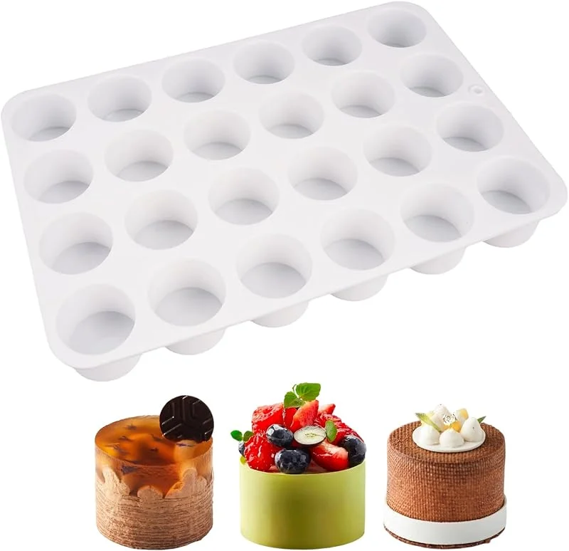 Xyvor Molde Cilíndrico de Silicona con 24 Cavidades 3 cm — Hogar y cocina
