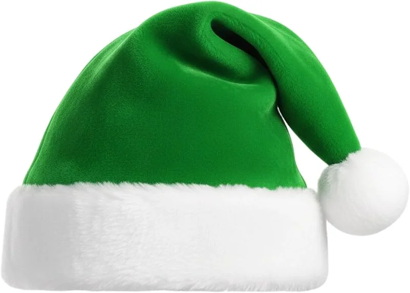 PDirat Gorro de Navidad, gorro de Navidad para adultos, gorro de Papá Noel, verde, gorro de fiesta festivo para fiestas de Navidad, sesiones de fotos y regalos, cómodo gorro de Papá Noel con suave felpa para — Ropa Navidad