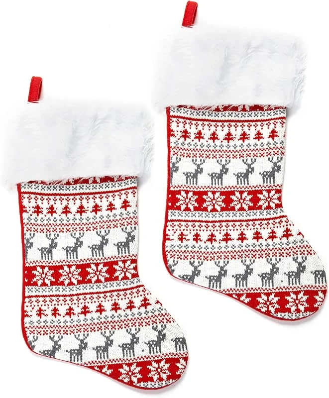HEITMANN DECO Calcetín de Papá Noel, Renos, 2er-Set — Decoracion Navidad
