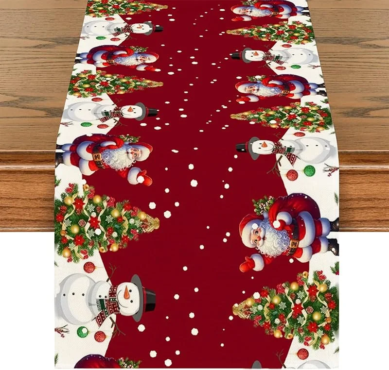 BSITSSS Camino de Mesa Navidad, 33 x 180 CM, Largo Camino de Mesa Moderno Navidad, Resistente a Las Manchas Decoracion Mesa Comedor, Lavable Christmas Table Runner, Caminos de Mesa, 33 x 180 CM — Hogar y cocina