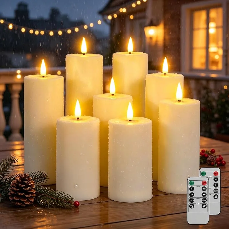 Visita la tienda de Ketom Ketom Velas LED Efecto Llama, 8 Velas Electricas Realistas, Plástico — Luces Navidad