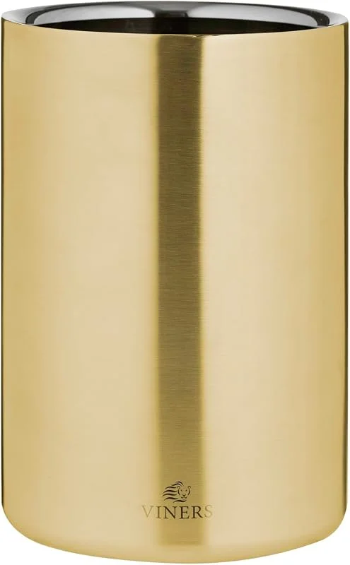 Viners Barware Gold - Cubitera de hielo de doble pared, 1, 3 L — Vino y mesa festiva