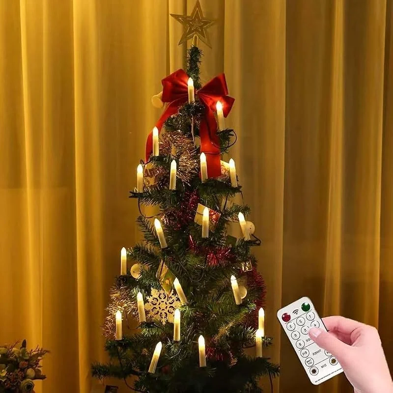 TUIBEIDAMAI Velas LED con Clip y Mando a Distancia para Árbol de Navidad, Árbol de Navidad Vela Luces — Luces Navidad