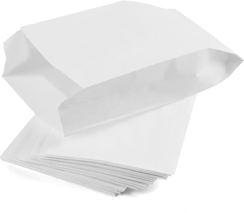 PACKRA - Bolsas Papel Kraft Blanca, Bolsa de Papel Celulosa para Regalos, Bolsitas Para Chuches, Bolsas de Papel Pequeñas, Sobres Papel Kraft, Sobres Regalo Navidad (100 pcs, 11cm x 21cm x 5cm) — Envoltorio regalo