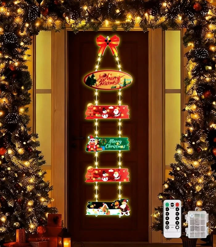 Visita la tienda de GEEKEO GEEKEO Guirnalda Luces Navidad - 120 LED Pilas Luces Navidad Exterior con Temporizador, 8 Modos Cortina Luces Luz Ventana Navideña Decoracion Exterior Interior para Puerta Hogar Habitacion