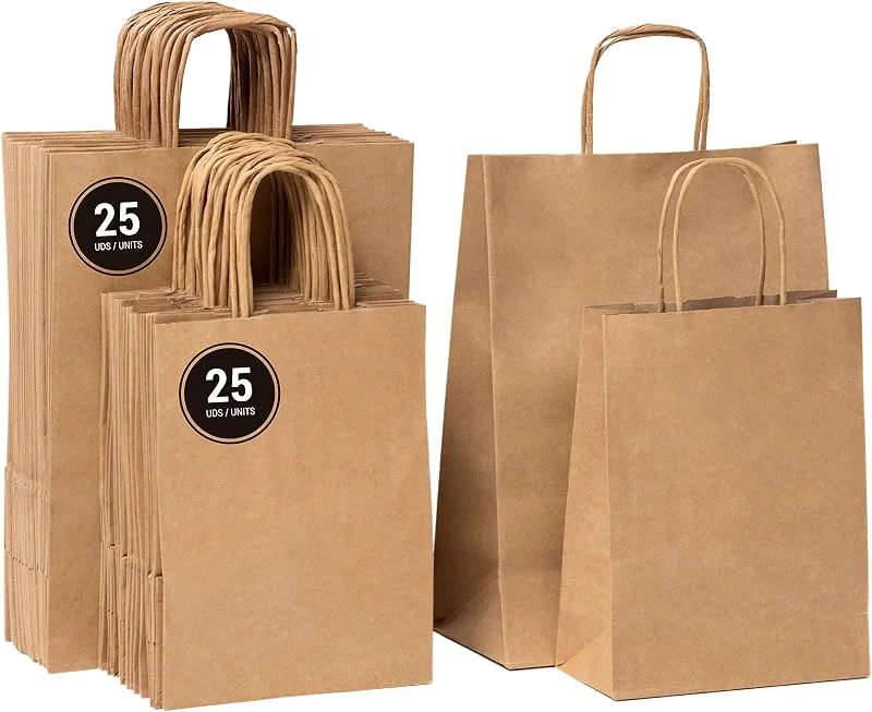 Visita la tienda de BOX PACKING by Field Control BOXPACKING 50 Bolsas Papel Kraft:25 Bolsa Regalo Grandes 25 Bolsas Pequeñas — Envoltorio regalo