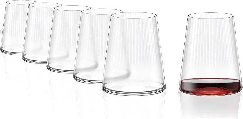 Stölzle Lausitz Copas de Vino Tinto Symphony Set de 6 × 520 ml – Copas Modernas Sin Tallo para Óptima Liberación de Aromas – Planas de Cristal – Apta para Lavavajillas & Made in Germany — Vino y mesa festiva