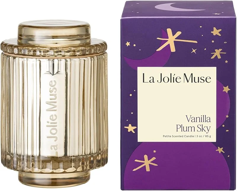 Visita la tienda de La Jolíe Muse LA JOLIE MUSE Vela aromática Vanilla Plum Sky para el hogar, soja natural — Cena a la luz de velas