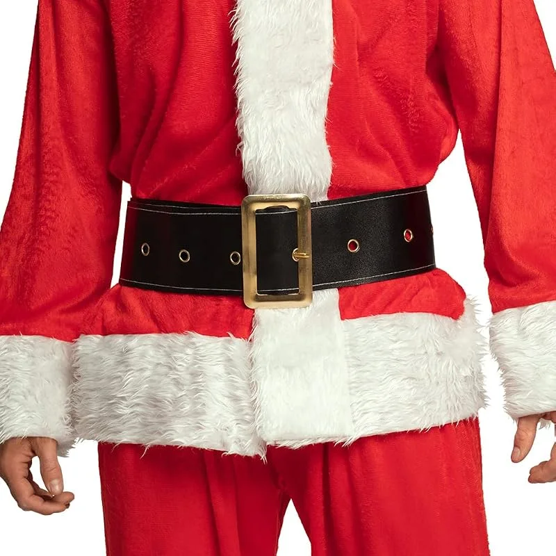 Boland Santa Belt with Buckle, 150cm, Christmas Fancy Dress Accessory, Santa Claus Dress Up, Father Christmas, Xmas, Adult, Black, Gold — Ropa Navidad