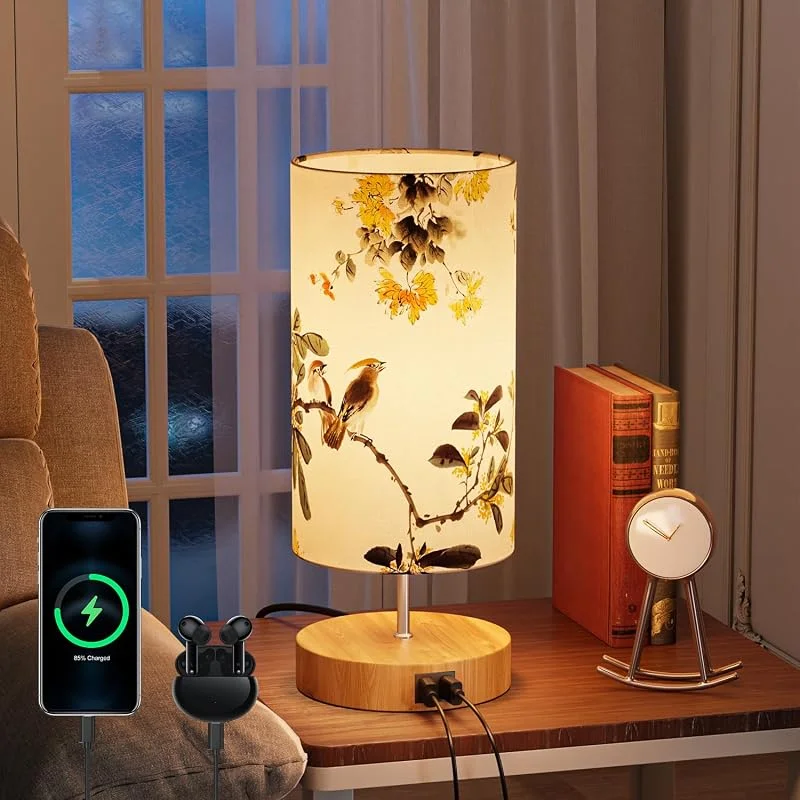 GPATIO Lamparas de Mesita de Noche Tactil Regulable, 2 Puertos USB de Carga — Luces Navidad